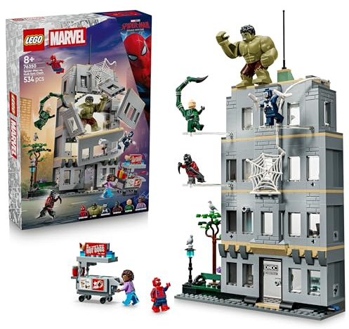 LEGO|Marvel Spider-Man vs. Hulk Epic Clash - Interactive Superhero Toy w/ 4-Floor Office, Action Figure & 5 Minifigures incl. Scorpion - Gift for 8+ Year Old Boys & Fans - 76350