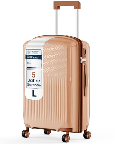 4FLY Leichter Hartschalen-Reisekoffer L - Groß 65,5 cm (60L) – Trolley Koffer mit TSA-Schloss, 4 Spinner-Doppelrollen, Aluminium-Teleskopgriff, Aufgabegepäck Reisegepäck