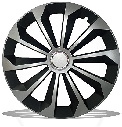 4er SET Radkappen Radblenden Radzierblenden FAME SCHWARZ / SILBER Größe UNIVERSAL (15 ZOLL)