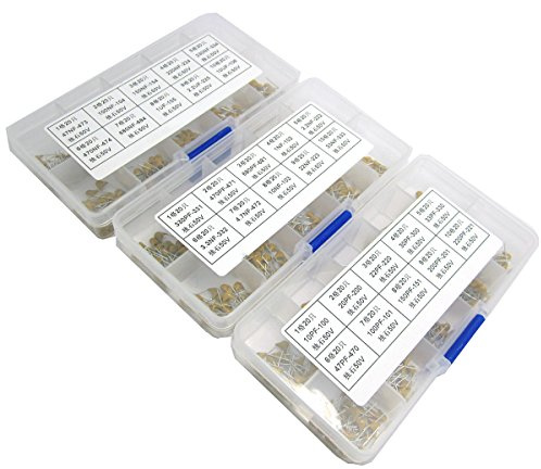 WINGONEER 600 Stück 30 Werte 10 pF bis 10 uF (je Wert 20 Stück) mehrschichtiges monolithisches Keramik-Kondensator-Set + Kunststoffbox