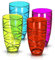 FiNeWaY Set of 4 Coloured Swirl Plastic Acrylic Drink TUMBLERS Glasses HI Ball Glass Party Picnic BBQ Camping Garden (4PC Coloured Swirl TUMBLERS Glasses)