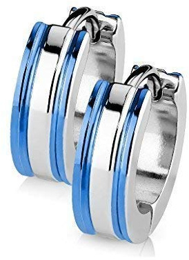 Tapsi´s Coolbodyart® Ohrring aus Edelstahl in silber mit blau