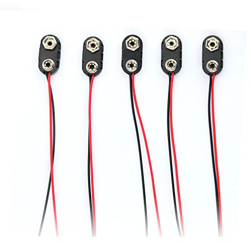 5X Batterie Noir en Plastique Dur de logement 1 Type de Fil 9V