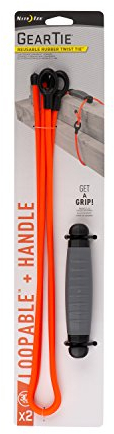 Nite Ize Tragriemen, Universal Reusable Gummi Twist Ties mit Soft-Grip Handle, 30 Inch Orange, 2 Stück, Made in USA