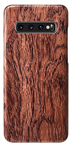 qichenlu Kugelsicher Aramidkern Rosenholz Echtholz Hülle Backcover für S10,Hülle für S10,FSC zert. Naturholz Handyhülle aus Holz Hartschale Ultra Slim Wood Case für Samsung Galaxy S10