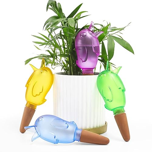 Pricetail Self Watering Spikes Plant Watering Devices for Plant Growth Self Watering Planter Insert Cute Bird Watering Stakes 4 Packs