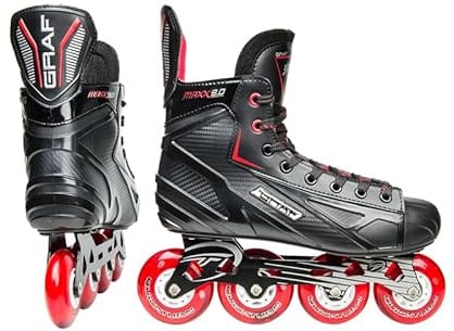 Grafskates Max 9 Hockey Inliner Senior - Rollschuh - Inline Skates - Polypropylen, PE - Schnürung - Unisex-Erwachsene - 39-45