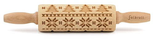 Folkroll 3D-Motiv-Teigrolle 23 cm Skandinavien Weihnacht