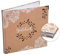 Logbuch-Verlag quadratisches Gästebuch braun weiß 21 x 21 cm - Hochzeitsgästebuch Boho-Stil Kraftpapier-Optik mit Spitze - Hochzeit Feier Fest