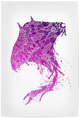 artboxONE Poster 150x100 cm Tiere Purple Mandala Manta Ray hochwertiger Design Kunstdruck - Bild manta ray fish lila