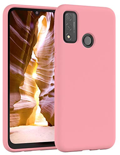 EAZY CASE Premium Silikon Handyhülle kompatibel mit Huawei P Smart (2020), Slimcover mit Kameraschutz und Innenfutter, Silikonhülle, Schutzhülle, Bumper, Handy Case, Hülle, Softcase, Altrosa, Rosa