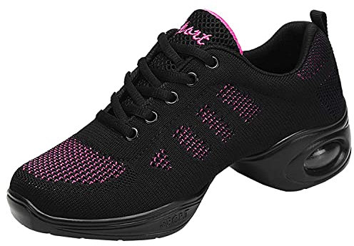 Damen Tanzschuhe Lace-Up Mesh Luftkissen Tanz Training Tanzsneaker Websneaker Jazzdance Schuhe Dancesneaker Tanzschuhe
