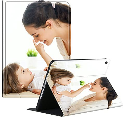 Concevez votre propre étui pour tablette photo pour iPad 9.7 (6e/5e génération, 2018 2017), iPad Air 2/iPad Air 1 étui personnalisé pour femme, homme, enfant, fille, garçon, coque fine et pliable avec