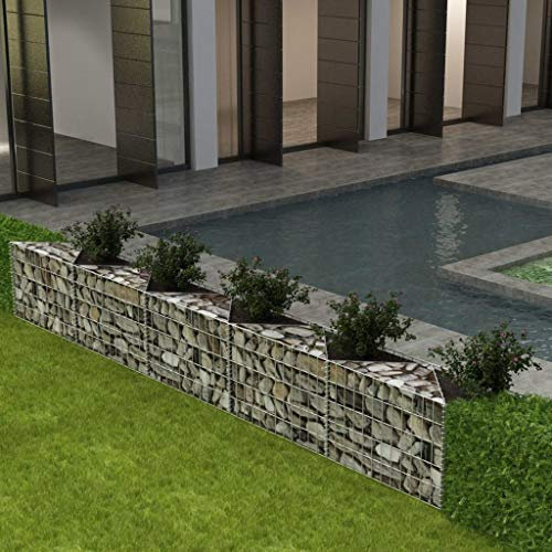 Ksodgun Gabion Jardinière Parterre Surélevé Acier 300x30x50 cm Panier à Pierres