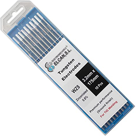 ELCAN Wolfram WIG-Schweißen Zirkonium 0,8% Weiß AZ8 Professional, Schweißelektroden für 1,0 1,6 2,0 2,4 3,2 mm WIG-Brenner, 10 Einheiten - Abmessungen: 3,2 x 175 mm