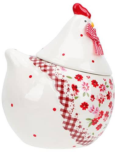 YARNOW Barattolo Di Stoccaggio a Forma Di Gallina in Ceramica Contenitore Con Coperchio Per Gioielli E Oggetti Piccoli Decorazione Per Casa E Pasqua