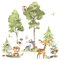 Grandora Waldtiere Wandtattoo für Kinderzimmer Baby Wandsticker Baum DL802-4