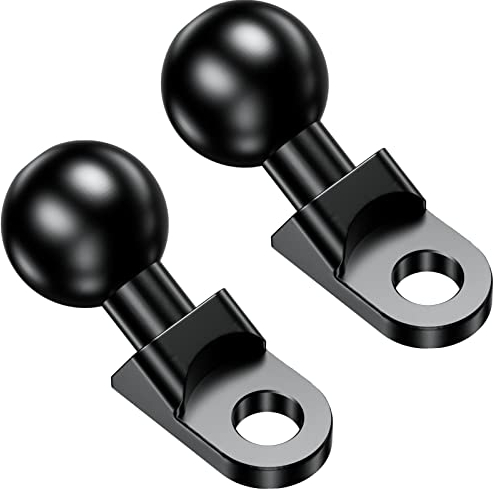 BRCOVAN 2 Pack, Aluminum Alloy Mount Base with 1'' TPU Ball & 10mm Mounting Hole, Angled Bolt Head Adapter Ball Base Compatible with RAM Mounts B Size Double Socket Arm