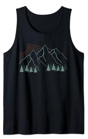 Mountain Natur Grafik Berge Wald Design Klettern Aufdruck Tank Top