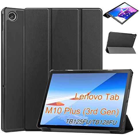 YRH for Lenovo Tab 10.1 inch 2025 (Model: TB311FU/TB311XU), PU Leather Stand Protective Hard Shell with Auto Sleep-Wake, Black