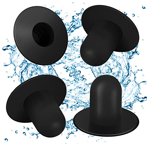 Confezione da 4 tasselli di Ricambio per Piscina, Filtro per Piscina Fuori Terra, Filtro per Pompa, Tappo per Foro, Compatibile con Intex (Nero)