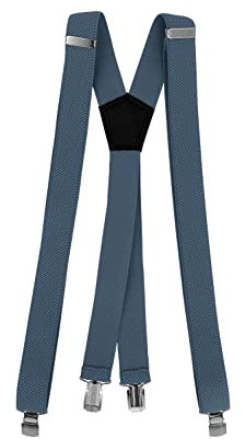 Fabio Farini - 3 cm breiter Hosenträger X-Form für Herren - Hellblau