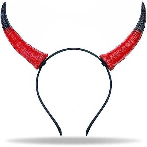 Hatstar XXL Teufelshörner | Teufels Ohren Haarreif | Haarschmuck für Damen Herren & Kinder | Maleficent Kostüm Accessoire | Kopfschmuck zu Halloween, Fasching & Karneval