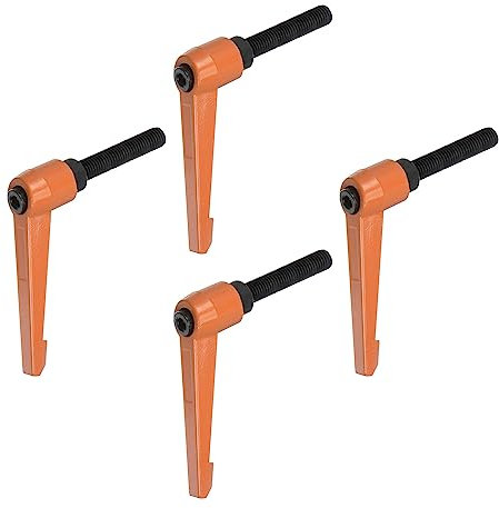 QUARKZMAN 4 Stück Klemmhebel Griff M10 x 40mm Außengewinde Schrauben Spritzbeschichter Kohlenstoffstahl Verstellbare Handgriffe Spannhebel Befestigung für Werkzeugmaschinen Geräte, Orange