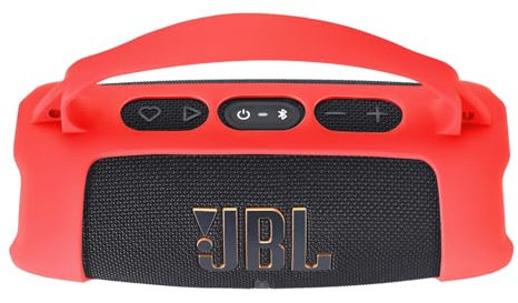 Hzycwgone Silicone Cover Case for JBL Charge 5 Wi-Fi Portable Wireless Speaker, Shoulder Bag Accessories (Red)