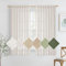 Woaboy Leinen Gardinen Kruz Vorhänge Wohnzimmer Leinenoptik Halbtransparent Schlaufenschal mit Bleiband Fensterschal Schlafzimmer Modern Stores Gardine 2er Set 140x175cm (BxH) Gebleichtes Weiß