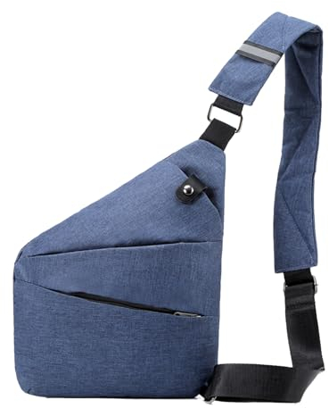 Anti Diebstahl Tasche Damen Diebstahlsichere Reisetasche Tasche Diebstahlsicher Brusttasche Sichere Tasche Anti Theft Travel Bag Flex Tasche Umhängetasche Bodybag Rechtshänder (Blau)