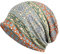Damen Slouchy Beanie Mütze Hut Blumen Kappe Schal Chemo Cancer Kopfbedeckung aus Baumwolle Schlafmütze Turban Kopfbedeckung Strecken Muslimisches Kopftuch für Frauen Männer Orange Einheitsgröße