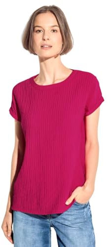 CECIL Damen B344671 Gestreifte Bluse, pink Sorbet, L