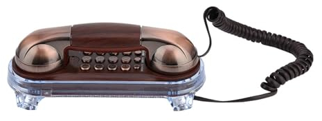 Yctze Retro-Wandmontiertes Antikes Schnurgebundenes Festnetztelefon für Zuhause und Hotel, Modisches Vintage-Telefon (Lila Bronze)