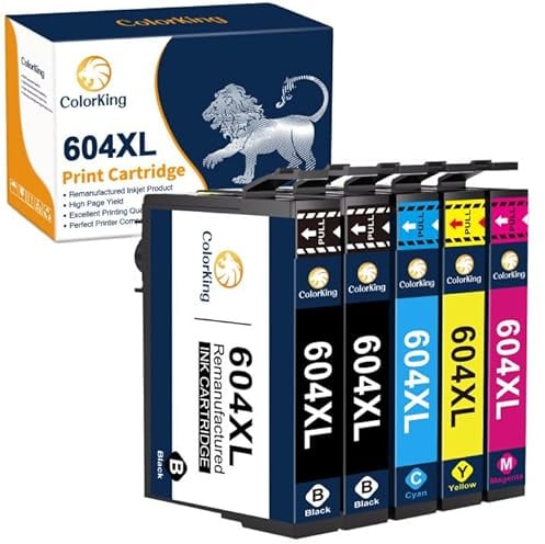 ColorKing 604XL Patronen Kompatibel für Epson 604 Patronen für Epson XP-2200 XP-2205 XP-3200 XP-3205 XP-4200 XP-4205 Workforce WF-2910 WF-2930 WF-2935 WF-2950 (2Schwarz 1Cyan 1Gelb 1Magenta)
