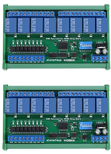 Reapyyt 2X DC 24V 8 Kanal RS485 Relais Platine Modbus RTU UART Fern Bedienungs Schalter DIN35 Schienen Box für Die Automatisierungs Steuerung