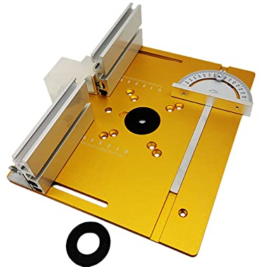 Mulcort Set mit 3 Frästisch-Einlegeplatten, Aluminiumlegierung, Holzfräsen, Flip-Board, Schneidemaschine, Gravur-Hilfswerkzeug mit Gehrungslehre, Tischsäge, Holzbearbeitungsbänken