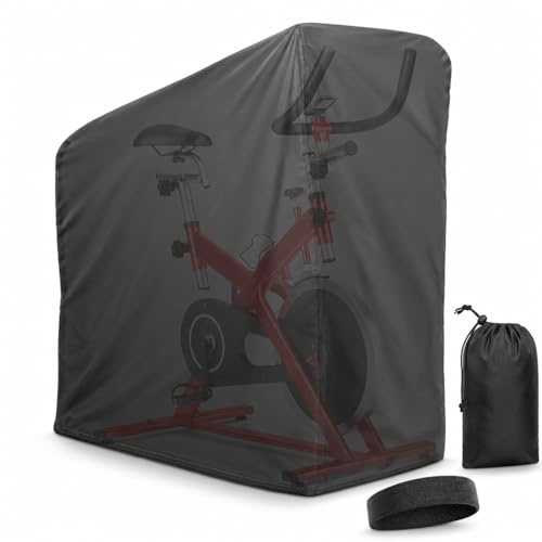 Katai - Heimtrainer-Abdeckung – Indoor & Outdoor wasserdichte stationäre Fahrradabdeckung für aufrechte Fahrräder, Spin, Peloton-Fahrräder – mit Aufbewahrungstasche