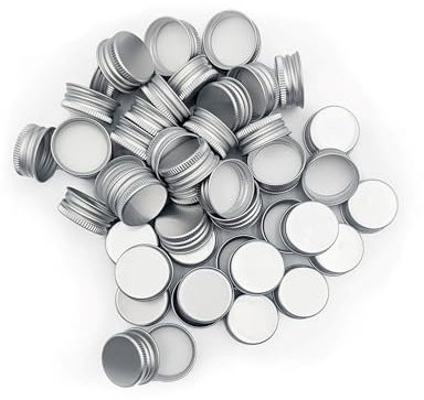 mikken 50 Deckel für Flaschen Schraubverschluss 34 mm/PP 31,5 Silber, Ersatzdeckel Schraubdeckel für Glasflaschen