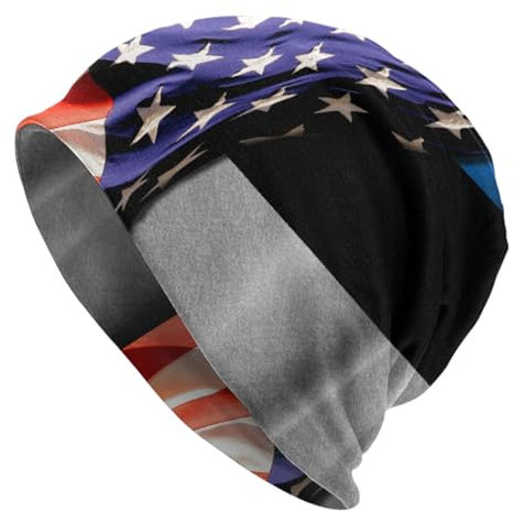 Oudrspo Uas Beanie-Mütze mit amerikanischer Flagge und finnischer Finnland-Flagge für Damen/Herren, elastische Wintermütze, warme, weiche Strickmütze, leichte Laufmütze