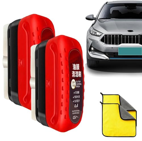 Multifunktionale Kfz-Ölfilm-Reinigungsbürste, ölabweisende folie für autoscheiben, Kfz Ölfilmreiniger, Ölfilm-Entferner Für Glas, Ölfilm-Entferner Für Windschutzscheiben(2pc-a)