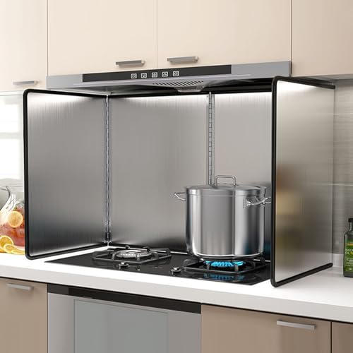 KorsiKato Spritzschutz, tragbarer Spritzschutz, Spritzschutz für hinter einem Herd, für Braten, Herd, Backsplash-Schutz, Küche (Größe: 40 x 80 x 40 cm)