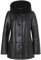 Valcuer 1887 Damen Lammfelljacke VIVI aus echtem Leder, Lammfell, Fell, warme Winterjacke mit Kapuze - bequem, warm und hochwertig in Schwarz, in Gr. 46