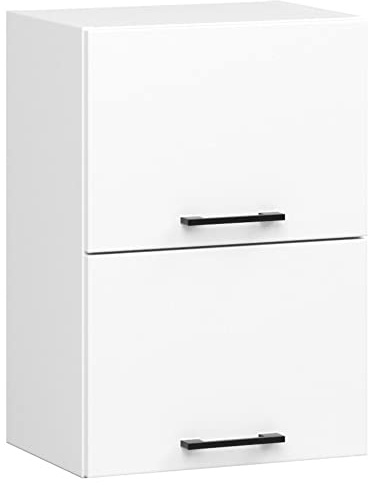 AKORD | Armario de Pared de Cocina Oliwia W40 | 2 Estantes y 1 Puerta | Modular | Mueble Base | Aglomerado Laminado | Blanco