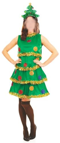 Vestito donna Albero Di Natale Manica Lunga Costume Da Natale Per donna Cosplay Costume Albero Di Natale Vestito Tutu Con Cappello Costumi Di Babbo Natale Vestito Da Costume Da Albero Di Natale