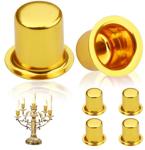 6 Set Kerzenhalter für Stabkerzen Teelichter, Klein Kerzeneinsatz Tafelkerzen, Kerzenhalter für Hochzeiten, Baumkerzen, Feste, Stabkerzenhalter Deko und Tischgestaltung, Golde
