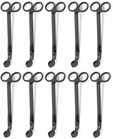 JULWHISPER Lot de 10 coupe-mèches de bougie, 17,8 cm en vrac bon marché - Accessoires de bougie - Noir