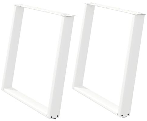 WKIEQACO Accessoires de table, pieds de table, pieds de table vidXL en forme de U, blanc, 100 x (72-73) cm en acier