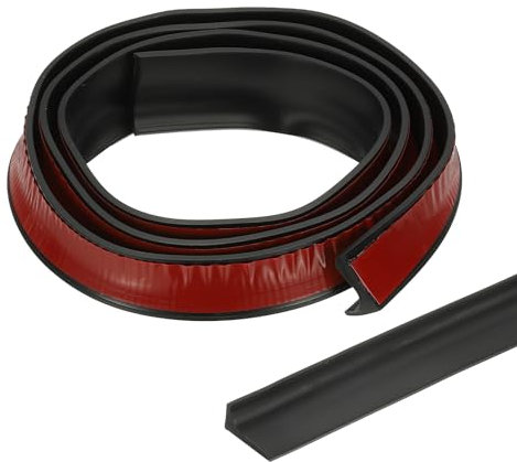 PATIKIL 39 Inch Collapsible Shower Threshold Water Dam Guard, Shower Stopper Barrier Self Adhesive Sink Splash Guard for Frameless Shower Door Bottom, Black (0.8Wx0.5T)