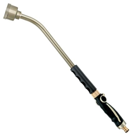 RESTMO Lanza de riego de jardín, 61 cm, suave y suave, con control de flujo de pulgar, pistola de pulverización de manguera resistente para colgar cestas, arbustos, plantas, flores, jardín y césped